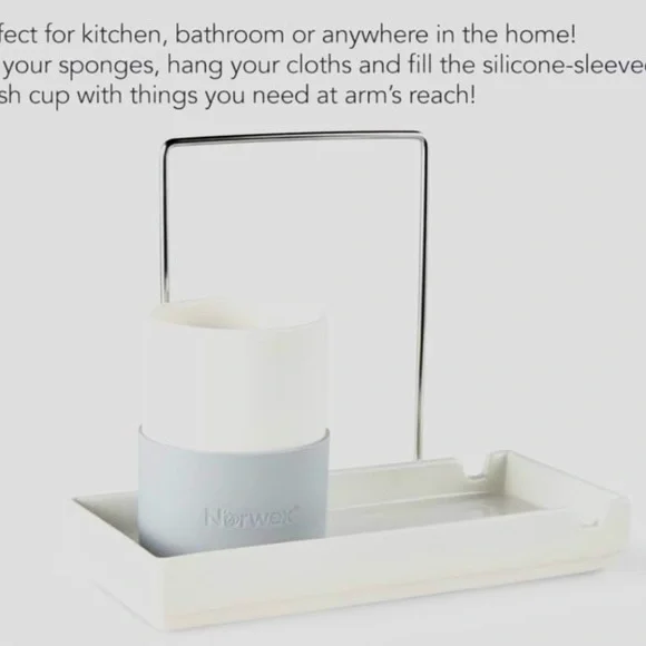 Norwex Ceramic Porcelain Sink Organizer sponge holder bathroom kitchen - Picture 3 of 4